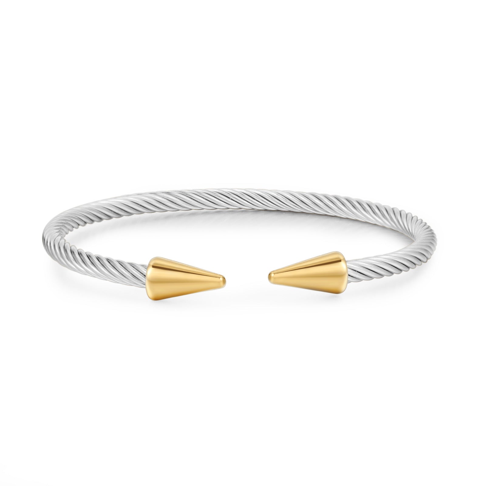 Retro personalized stainless steel wrapped geometric bracelet